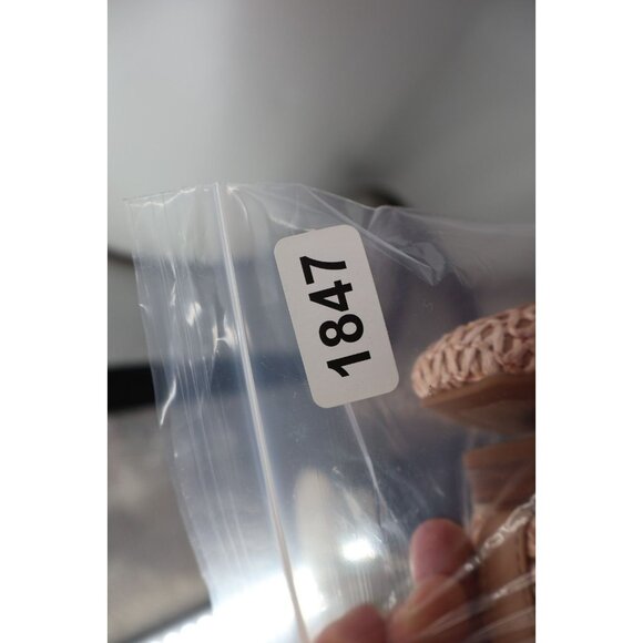 Steve Madden Womens Ryann Chain Loafers Beige Pink Rafia Square Toe Size 7 - Picture 12 of 12